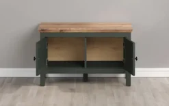 Szafka na buty Foreells zielona/ dąb Evoke