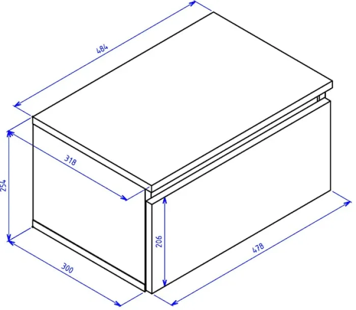 Szafka nocna Bemmi wisząca 49 cm kaszmir