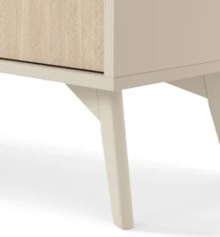 Szafka nocna Favoria z szufladą 54 cm beżowa/jodełka scandi ze złotym uchwytem