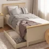 Szafka nocna jednodrzwiowa Story z szufladą 45 cm beż piaskowy/dąb vincenza bielona