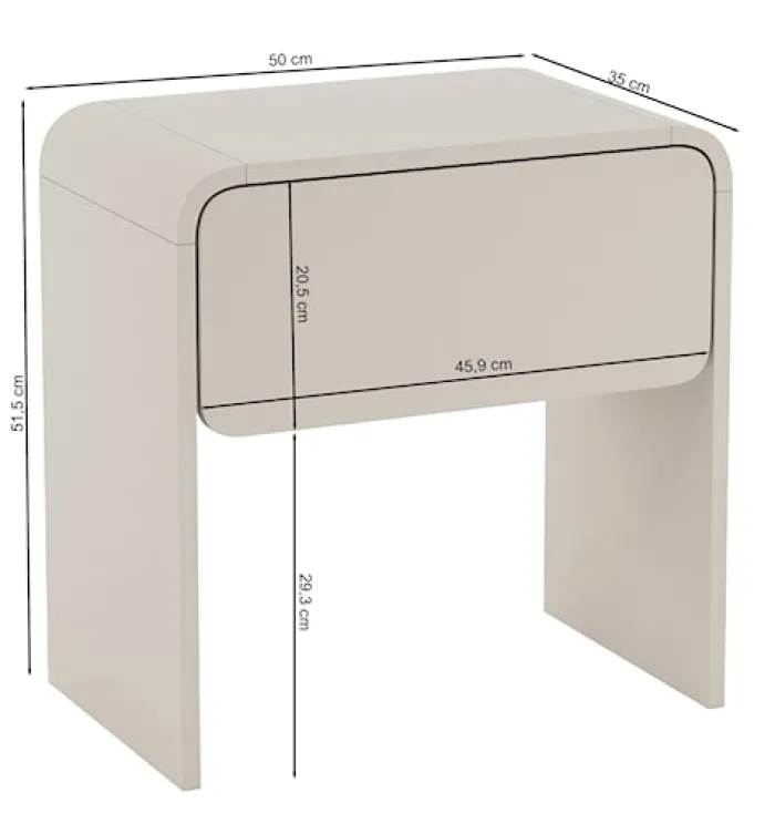 Szafka nocna Lummo z szufladą 50 cm kaszmir