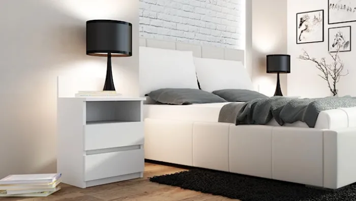 Szafka nocna Malwa z dwiema szufladami i wnęką 40 cm biała