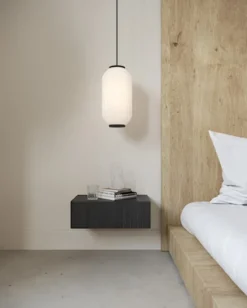 Szafka nocna Nolie z szufladą wisząca 50 cm Jesion Portland Czarny