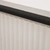 Szafka nocna Osaka z szufladą i ryflowanym frontem 52 cm beż piaskowy na czarnych nogach