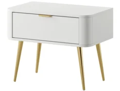Szafka nocna Oval z szufladą 63 cm Biała
