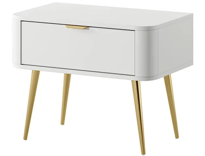 Szafka nocna Oval z szufladą 63 cm Biała