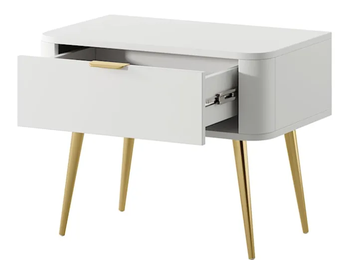 Szafka nocna Oval z szufladą 63 cm Biała
