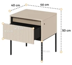 Szafka nocna Trend 46 cm z LED Beżowa