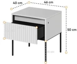 Szafka nocna Trend 46 cm z LED Biała