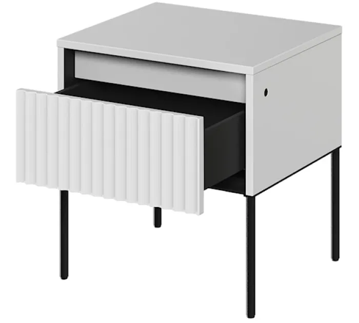 Szafka nocna Trend 46 cm z LED Biała