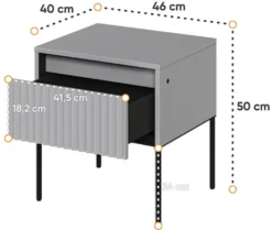 Szafka nocna Trend 46 cm z LED Szara