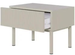 Szafka nocna Veldio New z frezowanym frontem i szufladą 50 cm szary beż