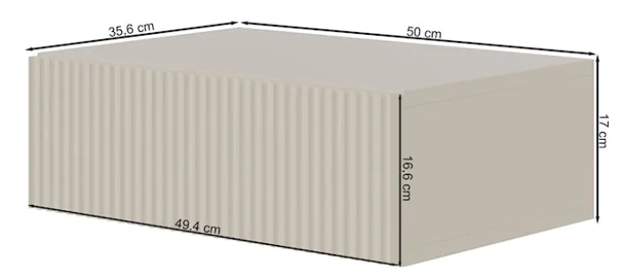 Szafka nocna Veldio z frezowanym frontem i szufladą 50 cm Szary beż wisząca
