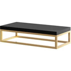 Szafka pod umywalkę Lunne wisząca z drążkiem na ręcznik złota 43/75 cm