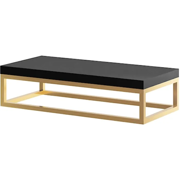 Szafka pod umywalkę Lunne wisząca z drążkiem na ręcznik złota 43/75 cm