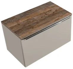 Szafka pod umywalkę Olimmi 80 cm szara/dąb santa z blatem