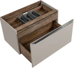 Szafka pod umywalkę Olimmi 80 cm szara/dąb santa