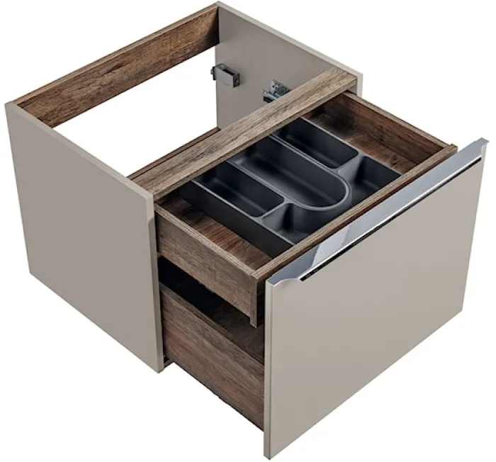 Szafka pod umywalkę Olimmi 60 cm szara/dąb santa