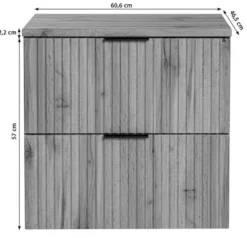 Szafka pod umywalkę Temirni 60 cm czarna lamele z blatem