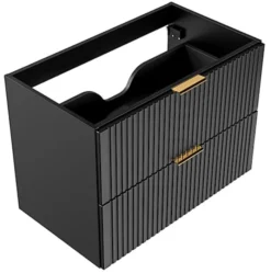 Szafka pod umywalkę Temirni 80 cm czarna lamele