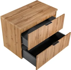 Szafka pod umywalkę Temirni 80 cm dąb wotan lamele z blatem