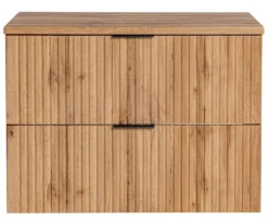 Szafka pod umywalkę Temirni 80 cm dąb wotan lamele z blatem