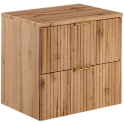 Szafka pod umywalkę Temirni 60 cm dąb wotan lamele z blatem