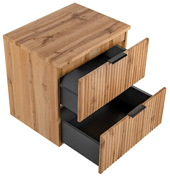 Szafka pod umywalkę Temirni 60 cm dąb wotan lamele z blatem