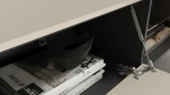 Szafka RTV Bellezo z witryną LED 196 cm kremowy