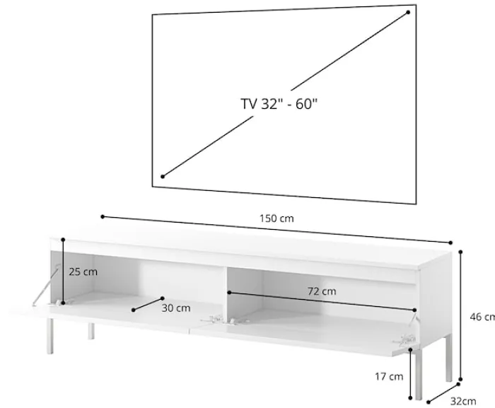 Szafka RTV Bemmi 150 cm Ciemnozielony