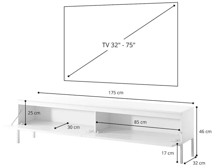 Szafka RTV Bemmi 175 cm Ciemnozielony