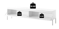 Szafka RTV Bemmi 175 cm czarna z czarnymi nogami