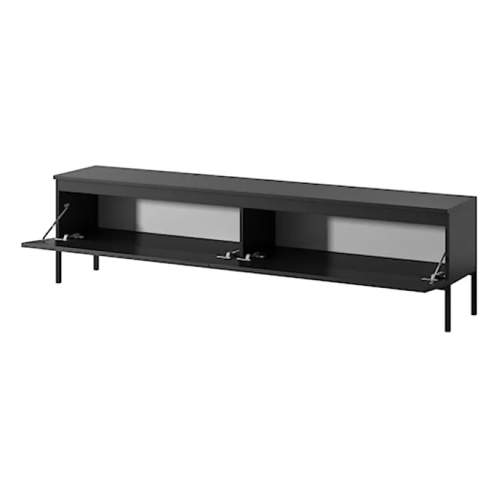 Szafka RTV Bemmi 175 cm czarna z czarnymi nogami