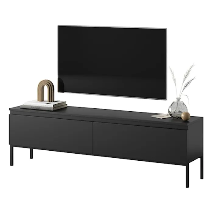 Szafka RTV Bemmi 150 cm czarna z czarnymi nogami