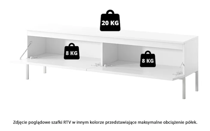 Szafka RTV Bemmi 150 cm czarna ze złotymi nogami