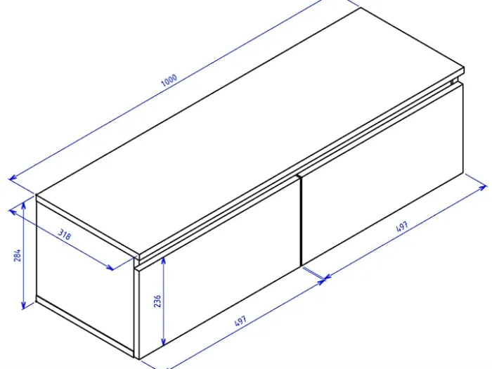 Szafka RTV Bemmi wisząca 100 cm dąb lindberg