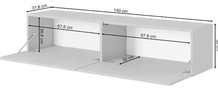 Szafka RTV Bisira 140 cm kaszmir