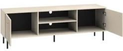 Szafka RTV Caletto 160 cm ozdobne lamele beżowa
