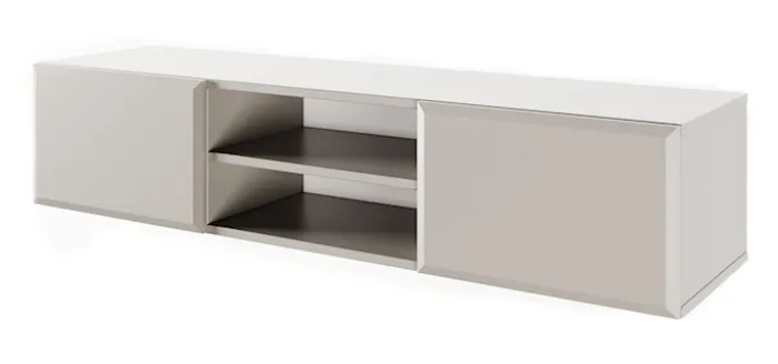Szafka RTV Chocolated dwudrzwiowa z wnęką 137 cm wisząca beż piaskowy