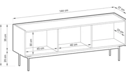 Szafka RTV Color 144 cm trzydrzwiowa Kaszmir / Dąb Linea