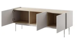 Szafka RTV Color 144 cm trzydrzwiowa Kaszmir / Dąb Linea