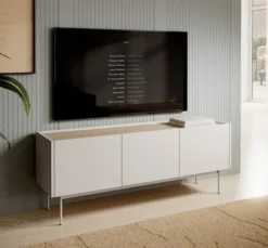Szafka RTV Color 144 cm trzydrzwiowa Kaszmir / Dąb Linea