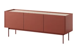 Szafka RTV Color 144 cm trzydrzwiowa Ceglasta / Dąb Linea