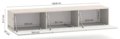 Szafka RTV Derriva wisząca z ryflowanymi frontami 170 cm kaszmir