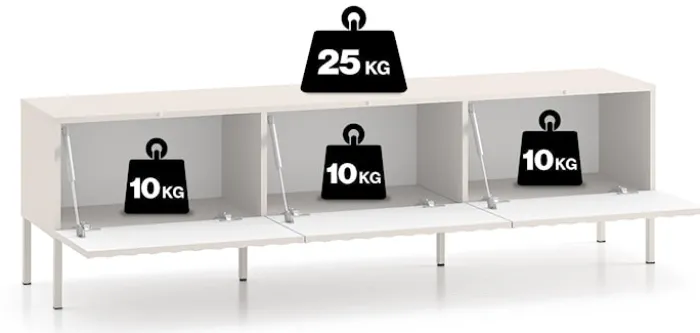 Szafka RTV Derriva z ryflowanymi frontami 170 cm kaszmir