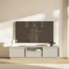 Szafka RTV dwudrzwiowa Evo z szufladą 154 cm beż piaskowy na cokole
