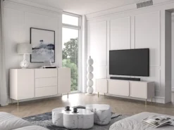 Szafka RTV dwudrzwiowa Loppa z klapą 160 cm Kaszmir