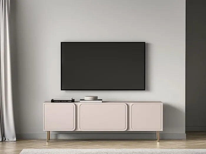 Szafka RTV dwudrzwiowa Loppa z klapą 160 cm Kaszmir
