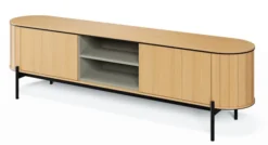Szafka RTV dwudrzwiowa Rotto z ryflami 200 cm dąb vincenza
