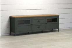 Szafka RTV Foreells 184 cm zielona/ dąb Evoke